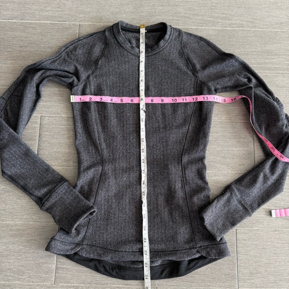 Lululemon Runderful Long Sleeve Heathered Herringbone Heathered Black Black 2 - Picture 16 of 16